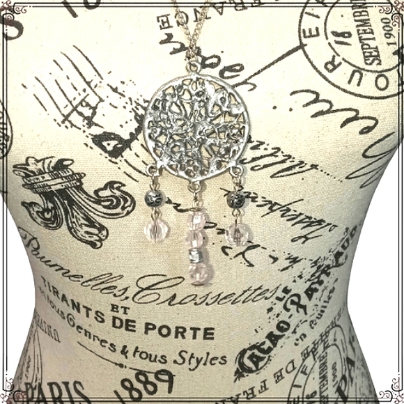 Vintage Silver Tribal Dream Catcher Necklace - Picture 3 of 3